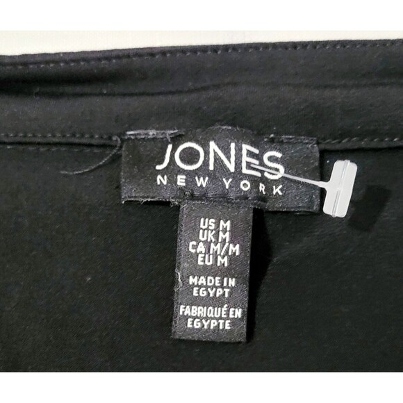 Jones New York Women's Top Black White Sleeveless V Neck Pullover Blouse Size M - Picture 3 of 9